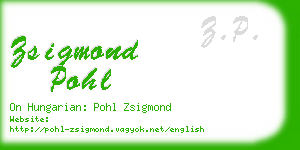 zsigmond pohl business card